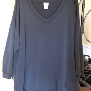 * Chico's Zenergy Gray Sandwashed Top *